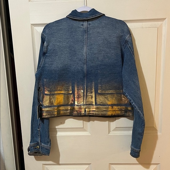 Forever 21 Blue Denim Jacket with Gold Detail Large - Picture 4 of 5